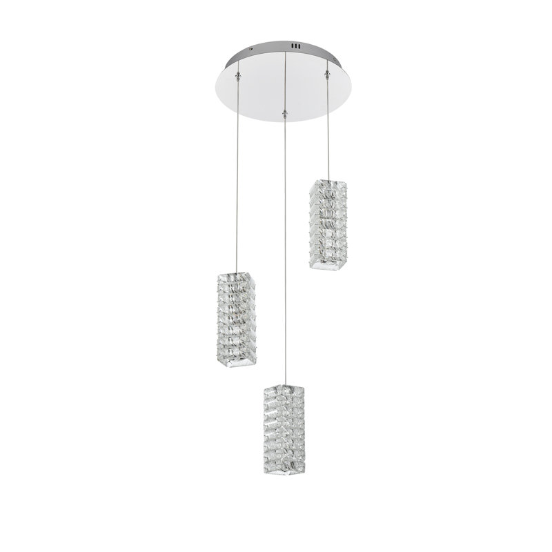 Luminaire suspendu DEL de 16 po Aston en chrome, Chrome