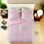 Ensemble de literie romantique en microfibre, édredon rose avec deux volants, lit double / grand lit pour les chambres confortables