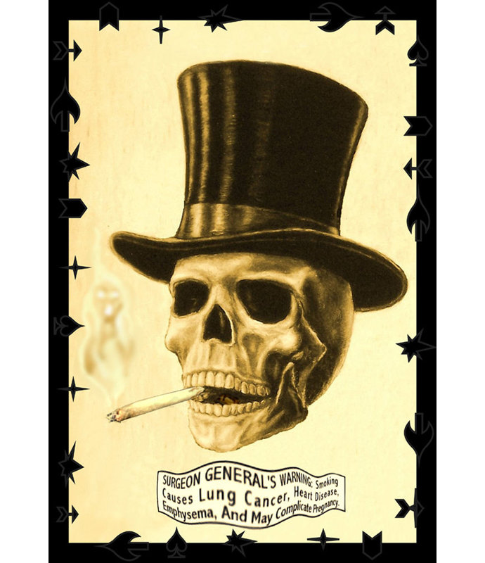  «Officially Licensed Skull smoking», affiche d'art - 24 x 36 po - reproduction décorative - papier affiche - prête à encadrer