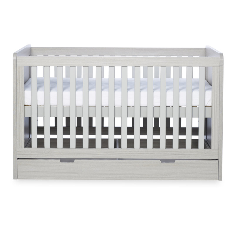 Pembrey Cot Bed, Under Drawer and Fibre Mattress  - Ash Grey, Ash Grey