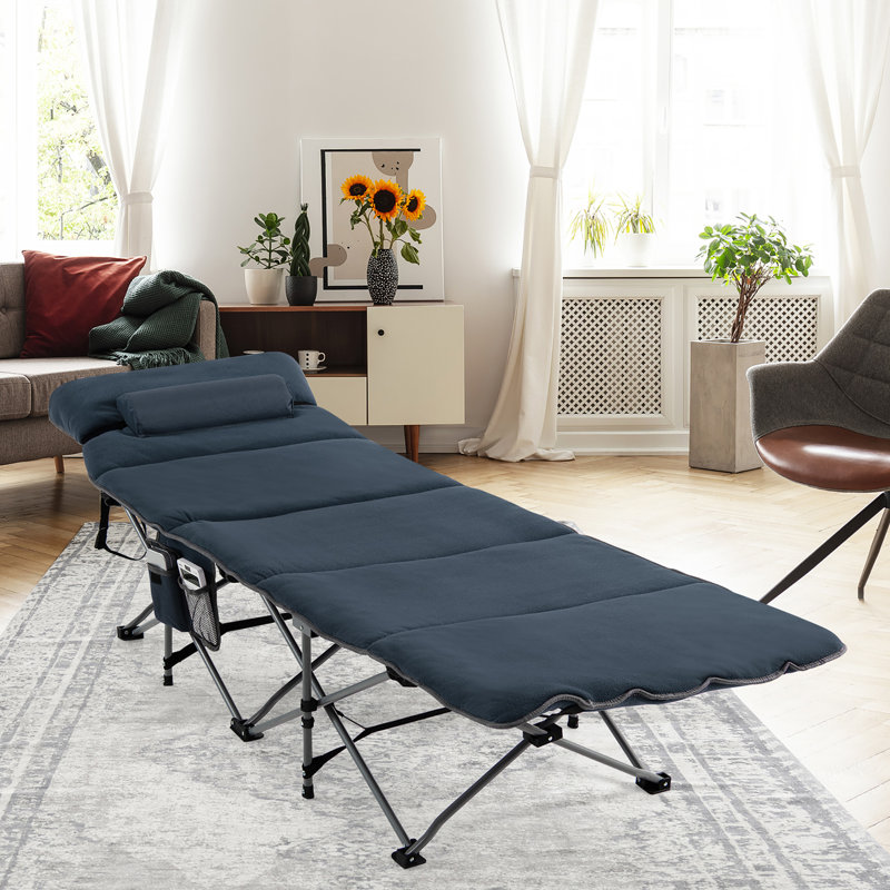 Lit de camp pliable rétractable Costway, Bleu