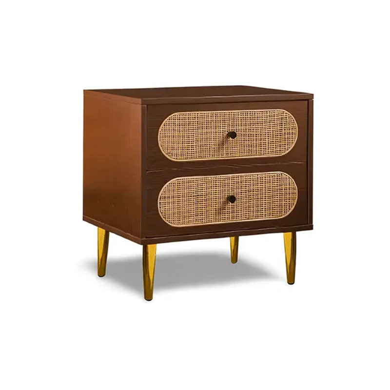 50cm W Solid Wood Bedside Table, Walnut