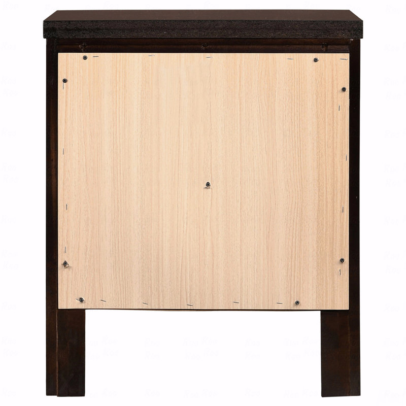 2-Drawer Rectangular Bedroom Nightstand, Brown