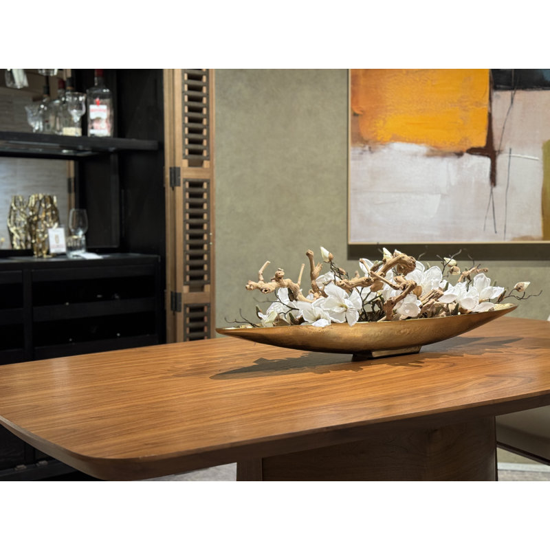 Centre de table Magnolia Driftwood and Denver Boat, H 8 po x l 40 po x P 5 po, Doré