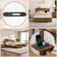 Structure de lit de style campagnard rustique avec lumières DEL, tablette de rangement et station de charge - pas besoin de sommier, capacité de 1200 lb-1350715958