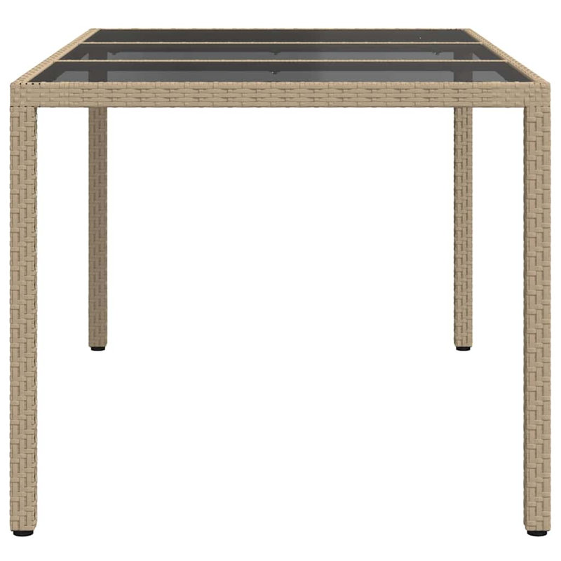 Outdoor Dining Table 90 cm D, 75cm H x 150cm W x 90cm D, Beige