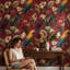Papier peint floral perroquet tropical