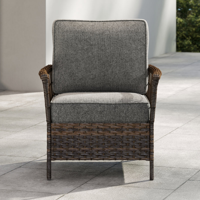 Patio Wicker Single Chairs With Cushions