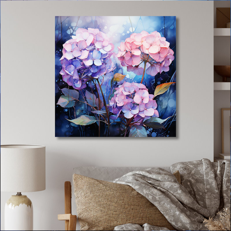 «Blue Hydrangea Hydrangea Whispers», impressions sur toile florales, Toile tendue, H 30 po x l 30 po x P 1 po