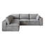 Canapé 99 * 103 po Cloud, tissu en velours côtelé, sièges profonds, conception à deux couches, coussin amovible, sans assemblage, combinaison de bricolage pour le salon, la chambre à coucher, la salle de conférence, l’appartement, gris-38870000