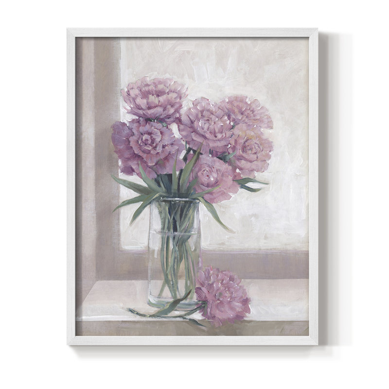 Impression encadrée Windowsill Floral II - bois massif, H 10 po x l 8 po, Blanc