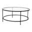 Table basse de salon en verre Berzan avec structure ronde en métal-597042928