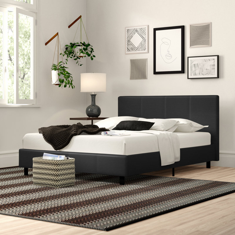 Morgana Upholstered Bed, Black, Double (4'6)