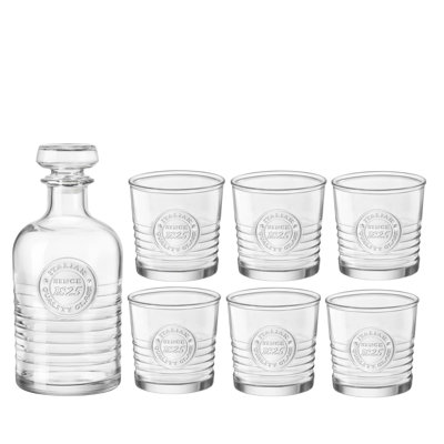 Officina 7pc Whiskey Set (1 Decanter + 6 DOF Glasses)
