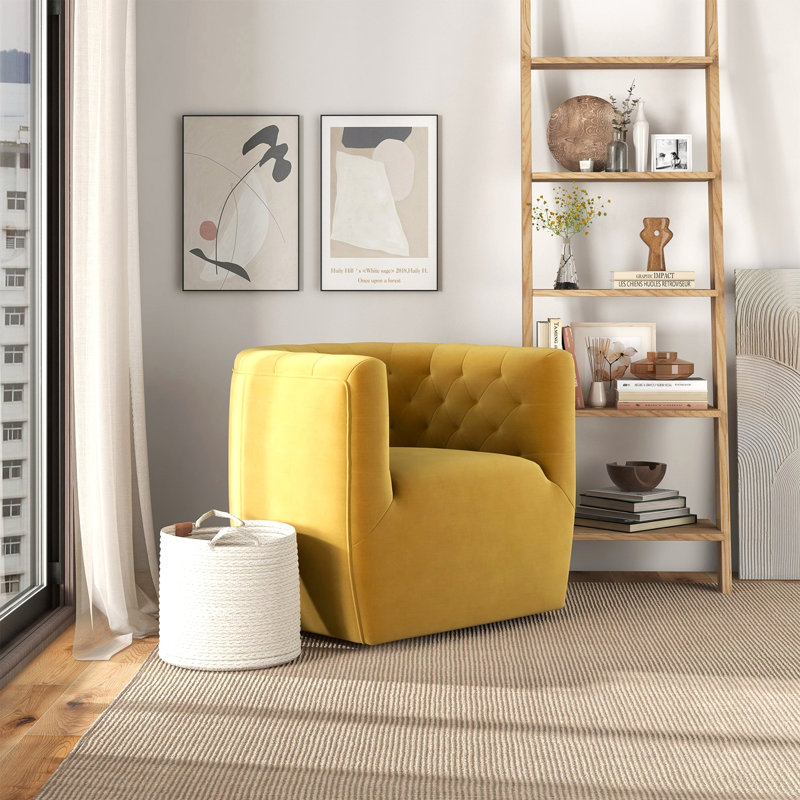Chaise pivotante Delaney, Jaune