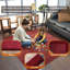 Tapis en laine tissés à la main et tissés à la main - Rectangle, couleur rouge foncé, conception unie, tapis antidérapants épais faits à la main pour le salon, la chambre à coucher-2141865822