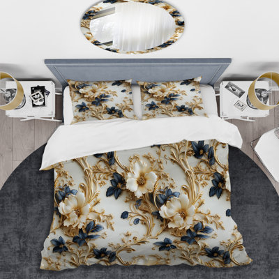 Vintage Ornamental Frames Victorian Pattern I Floral Duvet Cover