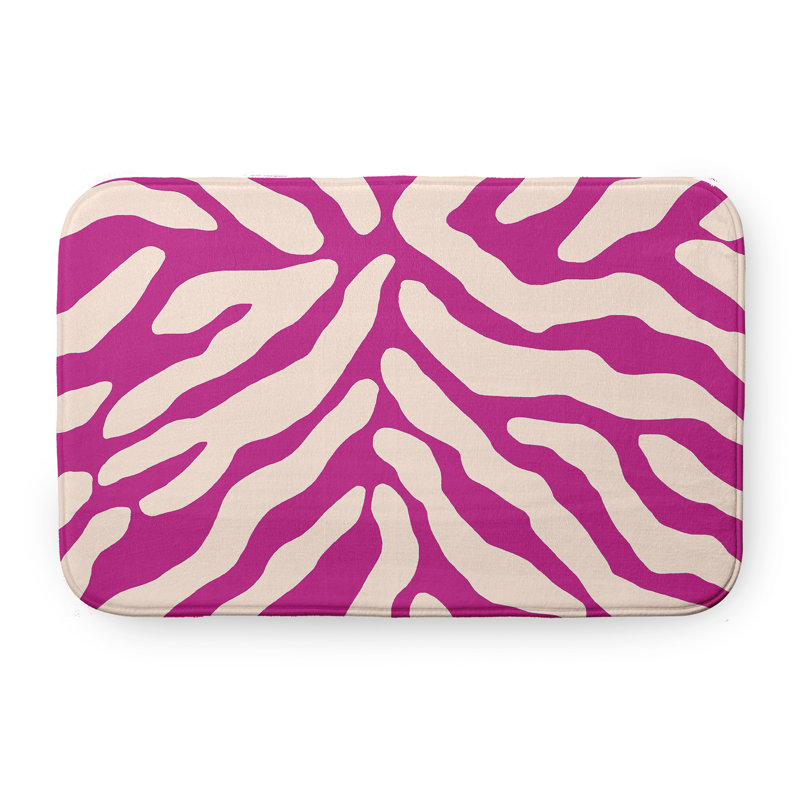 Tapis de bain Flora and Fauna, L 21 po x L 34 po, Rose