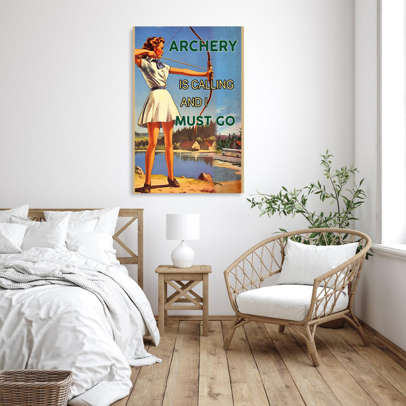 Beneccio Archery Is Calling And I Must Go - 1 pièce, impression sur toile tendue sur toile tendue, L 24 po x H 36 po