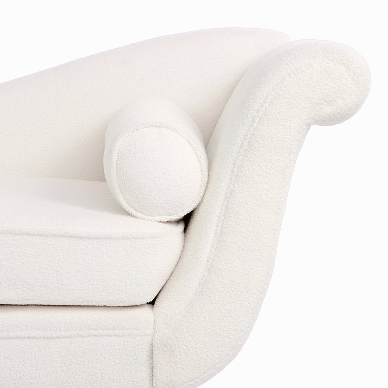 Chaise longue avec accoudoirs à volutes, Blanc