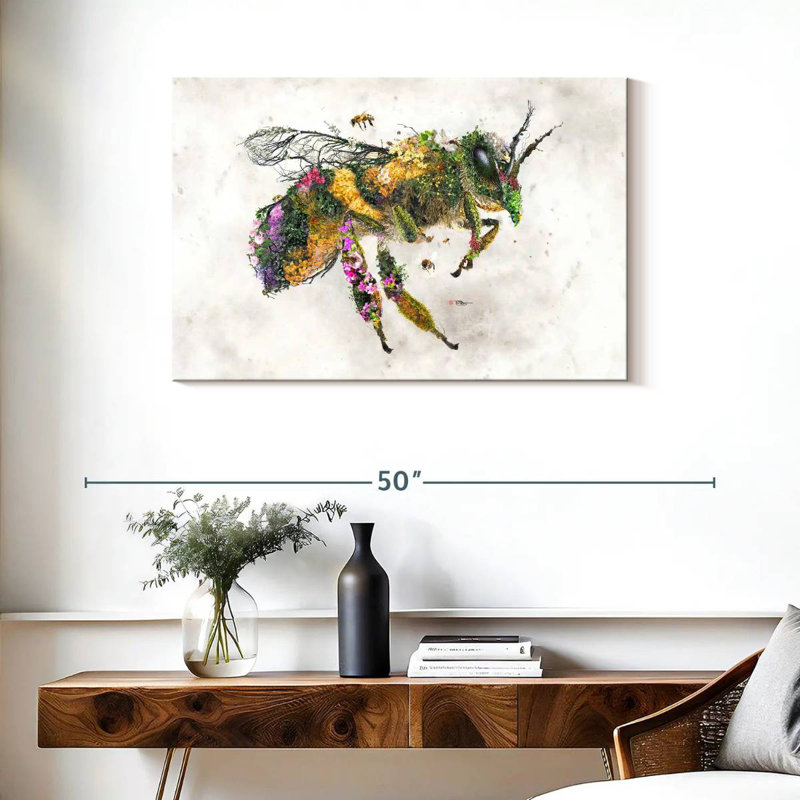 Abeille à miel Brampt, surréalisme naturel, H 24 po x l 36 po