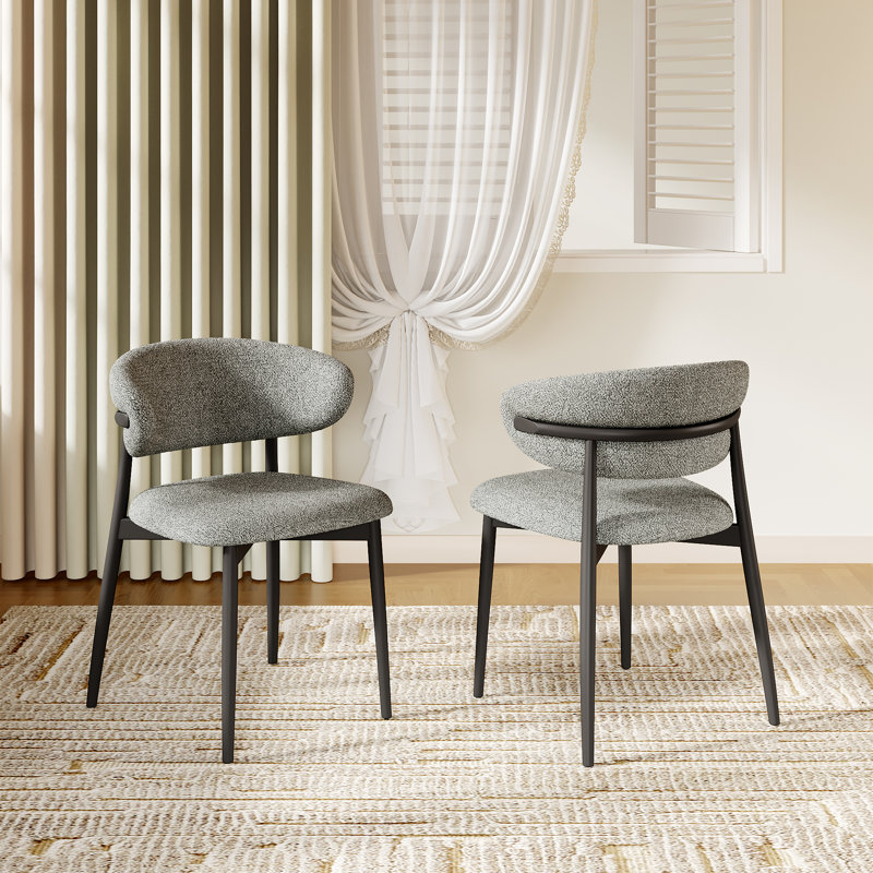 Chaises de salle à manger rembourrées de style Mid-Century avec pieds en métal (ensemble de 2/4/6/8), 2