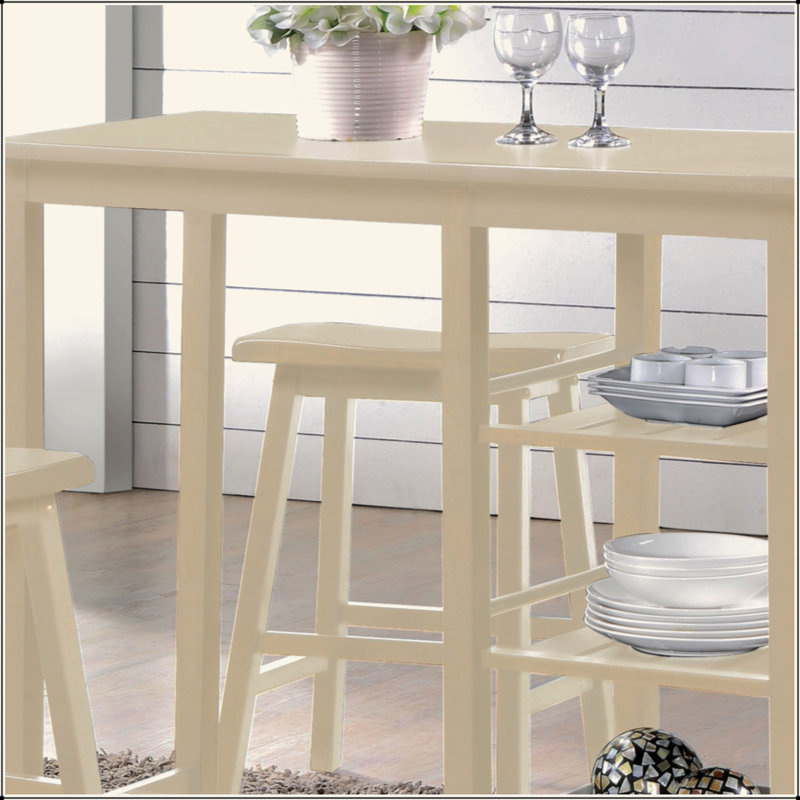 Buttermilk 3-Piece Counter Height Set With Shelves