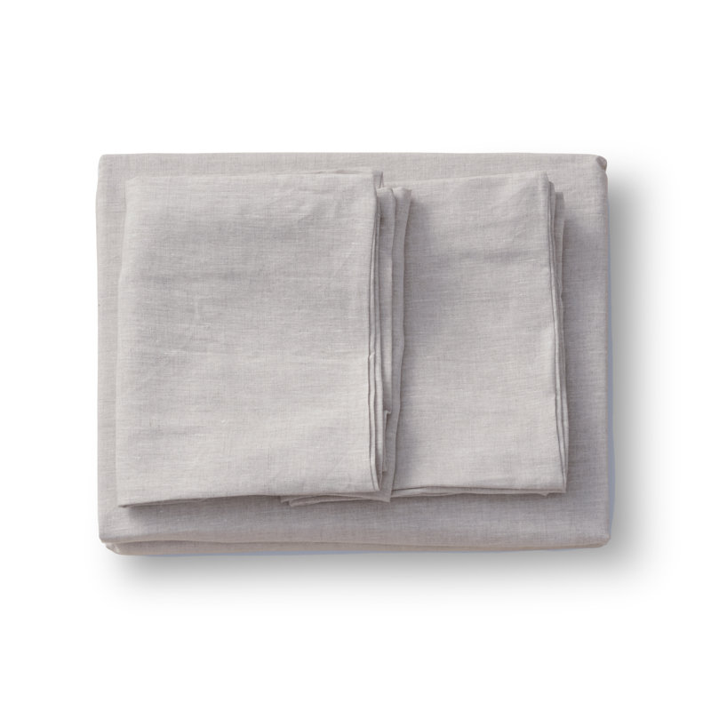 Ensemble de draps en lin, Ensemble de draps pour très grand lit avec 2 taie, Blanc