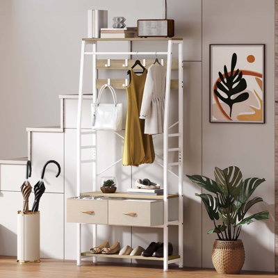 Hall Tree 80cm Wide with Bench and Shoe Storage