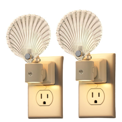 LED Night Light, Glass Shell Night Lights Plug Into Wall, 3 Level Brightness Adjustable Plug In Nightlight With 360° Rotatable, Dusk To Dawn Sensor Nightlights, 3000K(White-Shell/2 Pack)