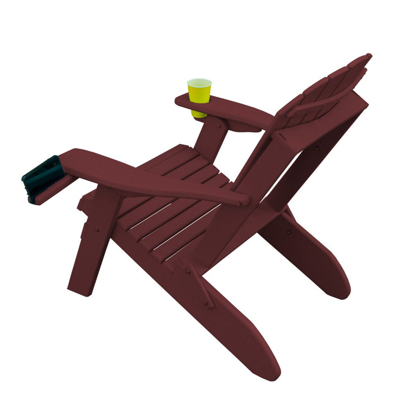 Dermando Foldable Outdoor Adirondack Chair, Cherrywood