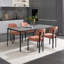 Ensemble de 2 chaises de salle à manger modernes rembourrées avec pieds en métal noir Boucle-1096022902
