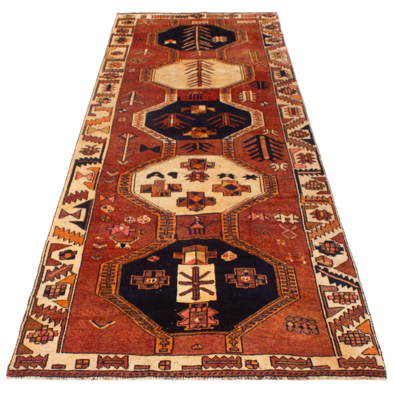 Tapis de couloir unique en laine Dekyra 4 pi 10 po x 13 pi 2 po années 1990 Dekyra