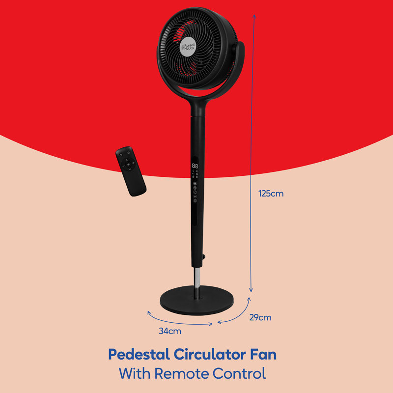 Russell Hobbs RHPCF360 Pedestal Circulator Fan in Charcoal Grey