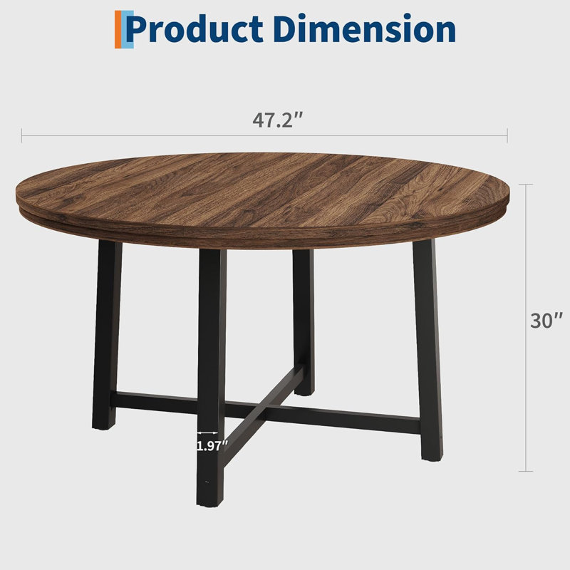 Round Dining Table, Brown