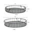 Ensemble de 2 plateaux ronds en fer avec poignées, plateaux de service ou de présentation en métal noir portables pour centre de table ou plateau de comptoir