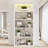 Tall Wood Bookcase with light strip and Adjustable Shelves-1073399828-1040772004
