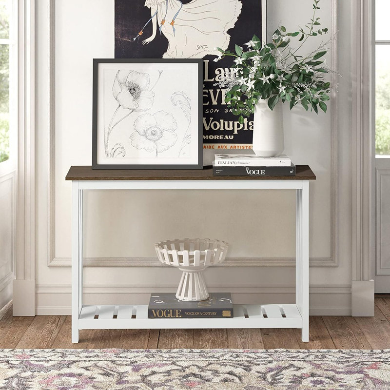 Console, canapé rustique rétro pour l'entrée, salon, couloir, 40 pièces, blanc