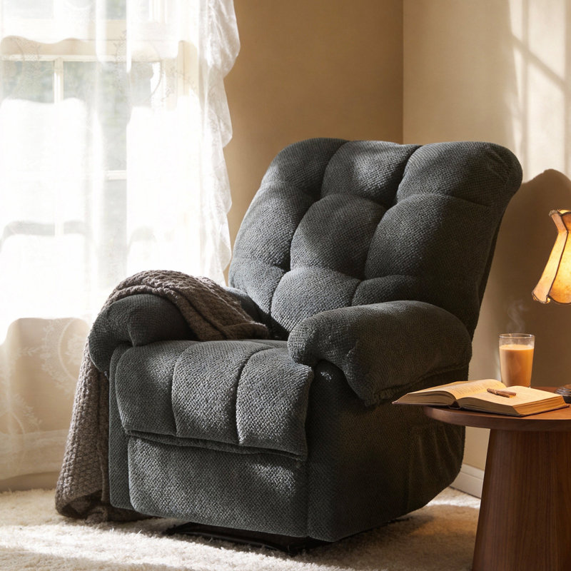 Fauteuil inclinable manuel rembourré 36 po, Gris