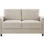 Canapé moderne 2 places en velours côtelé beige, confort en toutes saisons, pieds noirs, convient à différents styles de décoration intérieure, style minimaliste et sans plis, confortable toute l'année, idéal pour divers espaces, y compris les bureaux.