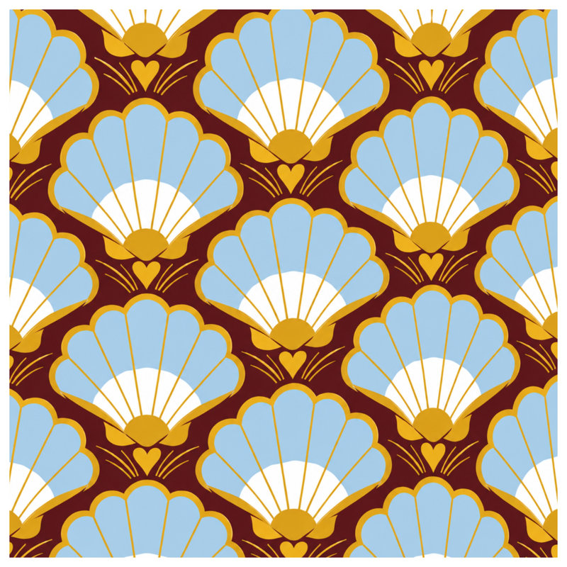 Scallop Shell Pattern Window Curtains, Seashells Sheer & Blockout Curtains - 1 Panel, 50" x 92" - 1 Panel, Sheer