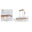 Lustre rectangulaire en cristal doré antique 10 lumières Transitional