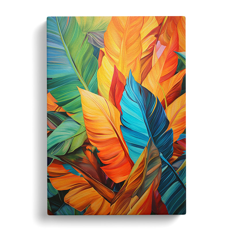 Palm Leaf Expressionism No.2 - Single Picture Frame Print, 76cm H x 50cm W x 3cm D