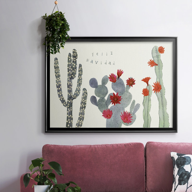 Collection de fleurs de cactus de Noël A, H 14 po x l 20 po x P 1,5 po, Noir