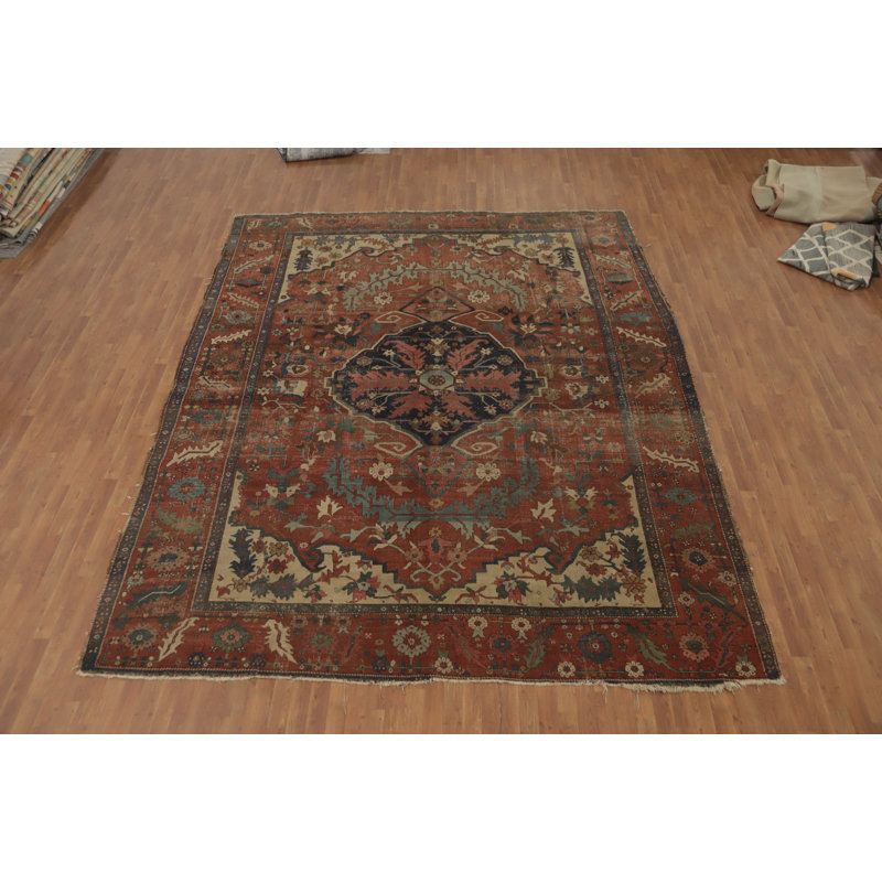 Tapis traditionnel à teinture végétale pré-1900 11 x 14