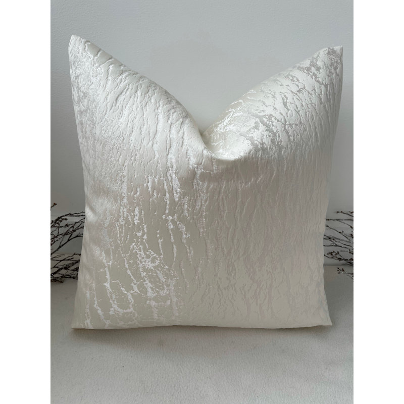 Abstract Square Cushion Cover, Ivory
