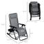 Paire de chaises berçantes d'extérieur, pliable, zéro gravité, inclinable avec coussin, porte-gobelet et téléphone, gris. Rouille - acier, chaises confortables de 2 pièces, plateau berçant, structure en acier, tissu respirant. Rapide