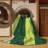 Machine Washable Checkered Green Area Rug-680592161