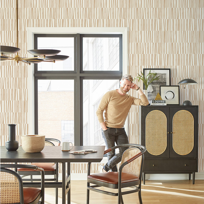  16.5' L x 20.5" W Peel and Stick Wallpaper Roll, Beige