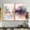 Marbre délicat brun abstrait III - art mural moderne sur toile 2 pièces